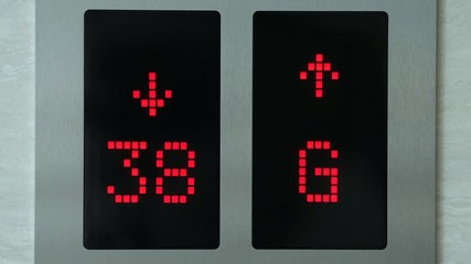 Elevator Goes Up and Down. Lift Numbers 4K Timelapse.