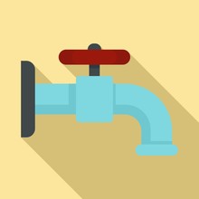 Garden Water Tap Icon. Flat Illustration Of Garden Water Tap Vector Icon For Web Design