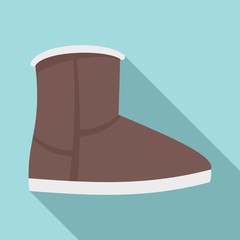 Sticker - Leather ugg boot icon. Flat illustration of leather ugg boot vector icon for web design