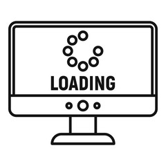 Poster - loading computer update icon. outline loading computer update vector icon for web design isolated on