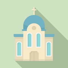 Poster - Christian church icon. Flat illustration of christian church vector icon for web design