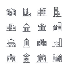 Aufkleber - building set icon symbol template color editable. government buildings pack logo vector illustration
