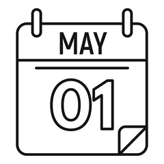 Poster - may calendar icon. outline may calendar vector icon for web design isolated on white background