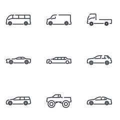 Aufkleber - simple car set icon template color editable. car pack symbol vector sign isolated on white background illustration for graphic and web design.