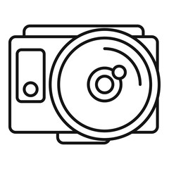 Poster - fish eye action camera icon. outline fish eye action camera vector icon for web design isolated on w