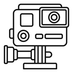 Poster - hand action camera icon. outline hand action camera vector icon for web design isolated on white bac