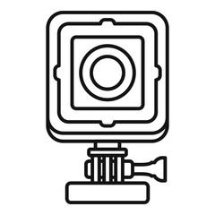 Poster - bike action camera icon. outline bike action camera vector icon for web design isolated on white bac