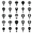 Hot air balloon icons set. Simple set of hot air balloon vector icons for web design on white background