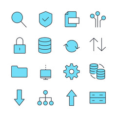 Poster - Database set icon template color editable. Database analytics pack symbol vector sign isolated on white background illustration for graphic and web design.