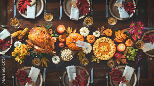 Fotomural Thanksgiving celebration traditional dinner