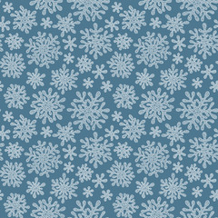 Canvas Print - Christmas seamless doodle pattern with snowflakes