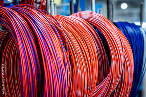 Fotografía Colored telecommunications cables and wires