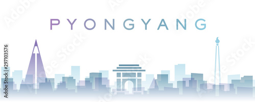 Pyongyang Transparent Layers Gradient Landmarks Skyline