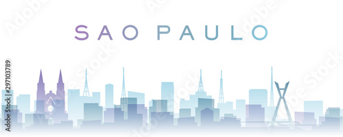 Sao Paulo Transparent Layers Gradient Landmarks Skyline