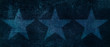 Three stars on old stone wald, navy blue colors