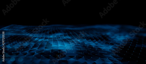 Fotomural Embossed mesh representing internet connections in cloud computing