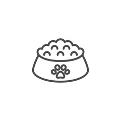 Poster - Pet food bowl icon vector. Linear style sign for mobile concept and web design. Pet food symbol illustration. Pixel vector graphics - Vector.