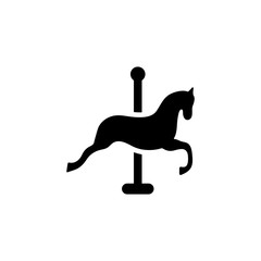 Poster - Carousel horse icon vector. Linear style sign for mobile concept and web design. Carousel horse symbol illustration. Pixel vector graphics - Vector.
