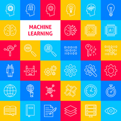 Machine Learning Line Icons