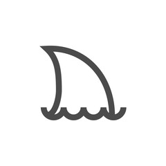 Poster - Shark icon vector. Linear style sign for mobile concept and web design. Shark symbol illustration. Pixel vector graphics - Vector.