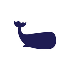 Poster - Blue whale icon vector. Linear style sign for mobile concept and web design. Blue whale symbol illustration. Pixel vector graphics - Vector.