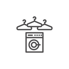Poster - Laundry icon vector. Linear style sign for mobile concept and web design. Laundry symbol illustration. Pixel vector graphics - Vector.
