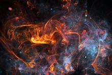 Abstract Fractal Smoke Texture, Digital Artwork For Creative Graphic Design