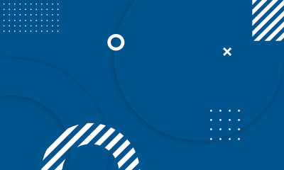 Poster - blue memphis trendy minimalist vector design. cool abstract geometric background illustration. moder