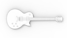 Sketch Illustration Of A Electronic Guitar On White Background
