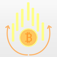 Poster - Bitcoin icon. Cryptocurrency. Digital currency. Vector illustration.