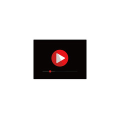 Poster - Video player interface template and mobile apps, vector illustration and white background