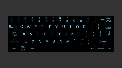 Keyboard vector design. Keyboard buttons layout