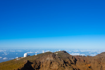 Wall Mural - view of observatories from top of roque de los muchachos, la palma