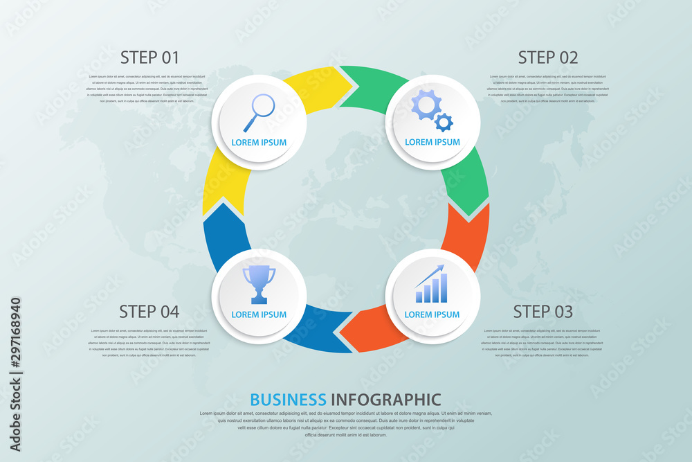 Instructions Infographic Examples infographic template with four step instructions, can use for ...