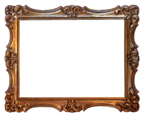 Photo antique picture frame isolated on white background