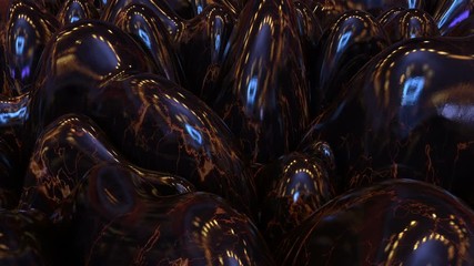 Wall Mural - 3d Looped abstract gum elastic background. Wavy surface with ripples and bubbles.Trendy vibrant texture, graphic design, animated rubber texture.