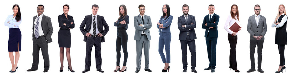 group of successful business people isolated on white