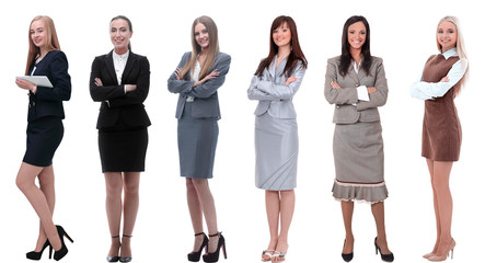 Sticker - Collection of full-length portraits of young business women