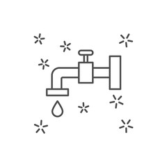 Poster - Tap water drop icon. Simple line, outline vector of hygiene icons for ui and ux, website or mobile application on white background