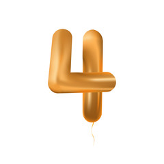 Poster - Number balloon 4 vector color illustration