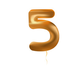 Poster - Number balloon 5 vector color illustration