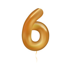Poster - Number balloon 6 vector color illustration