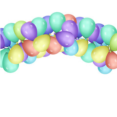 Poster - Balloons with rope color illustration vector color illustration