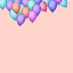 Poster - Fly color balloon illustration vector color illustration
