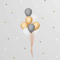 Poster - Balloons color gold white gray illustration vector color illustration