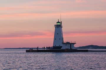 Wall Mural - lighthouse pastels at sunset