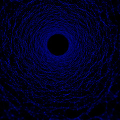 Poster - Abstract frame tunnel. Wormhole. 3D corridor grid.