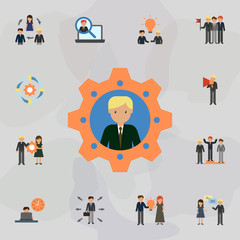 Poster - Management color icon. Universal set of business for website design and development, app development