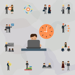Poster - Manager color icon. Universal set of business for website design and development, app development