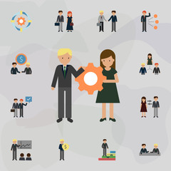 Poster - Management color icon. Universal set of business for website design and development, app development